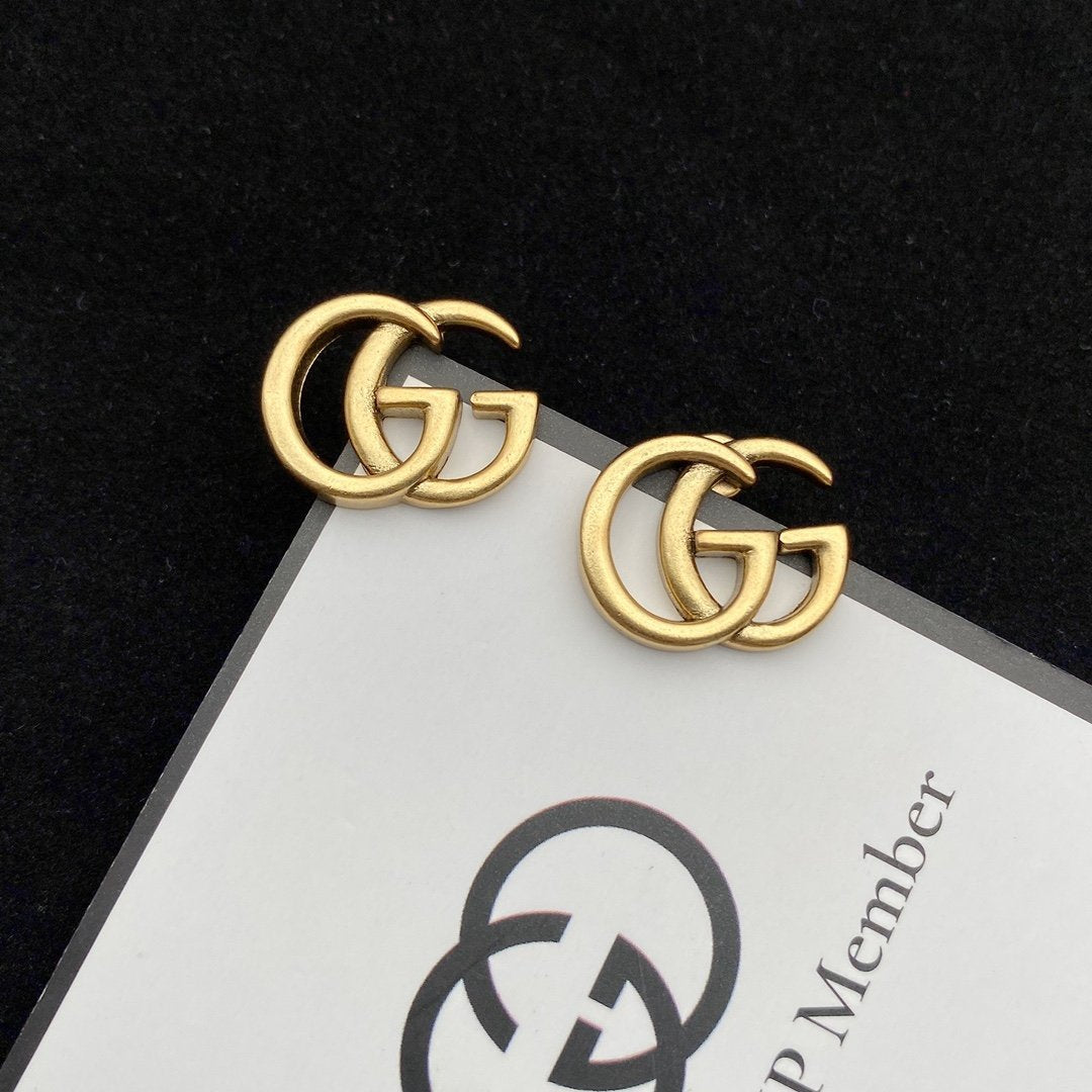 Classic letter stud earrings