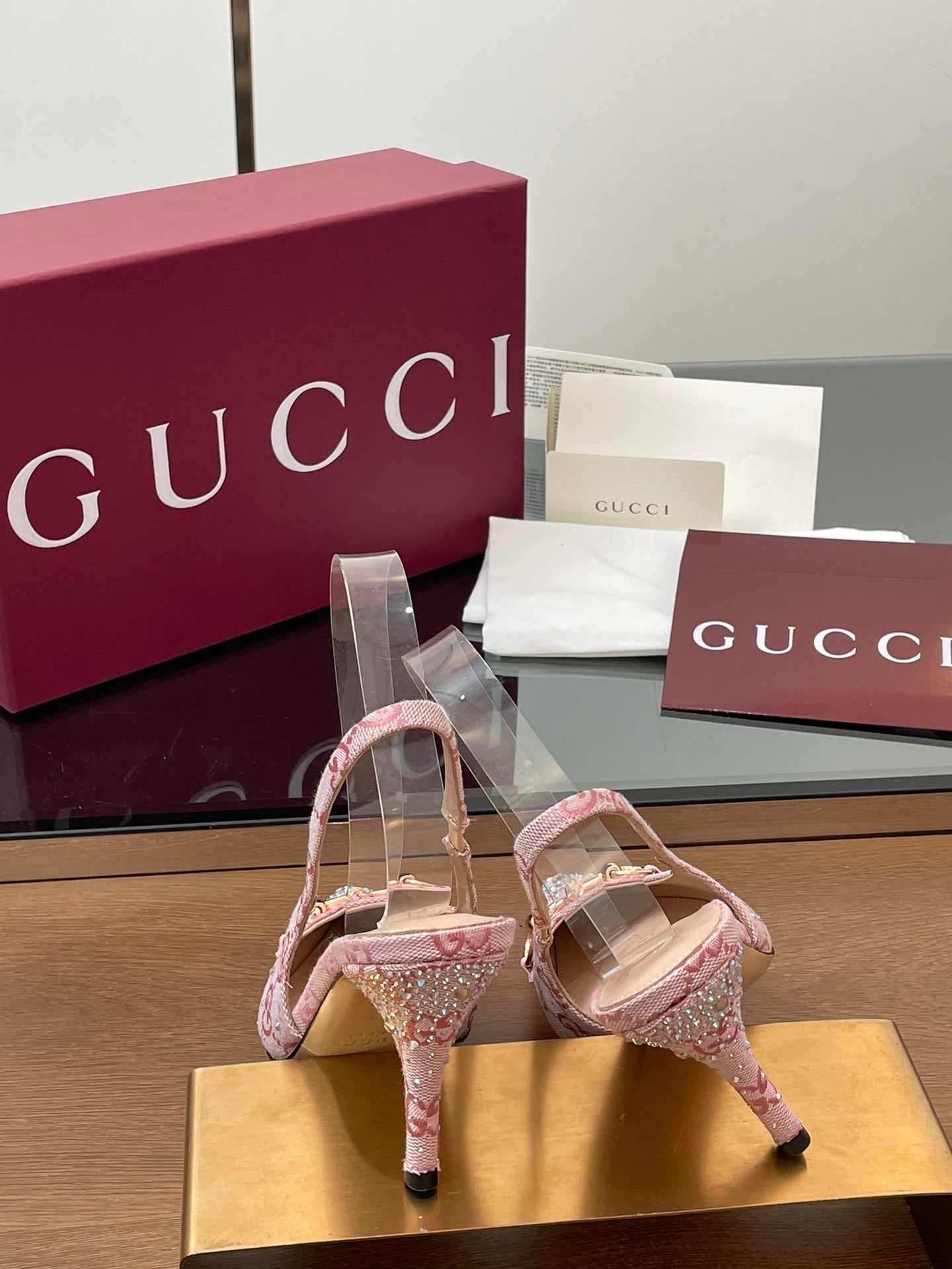 GG Horsebit crystal slingback pumps 1825031003