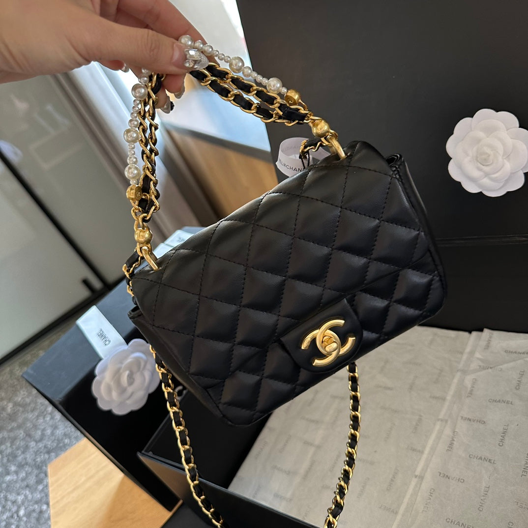 Cute pearl square fat bag 1824032204