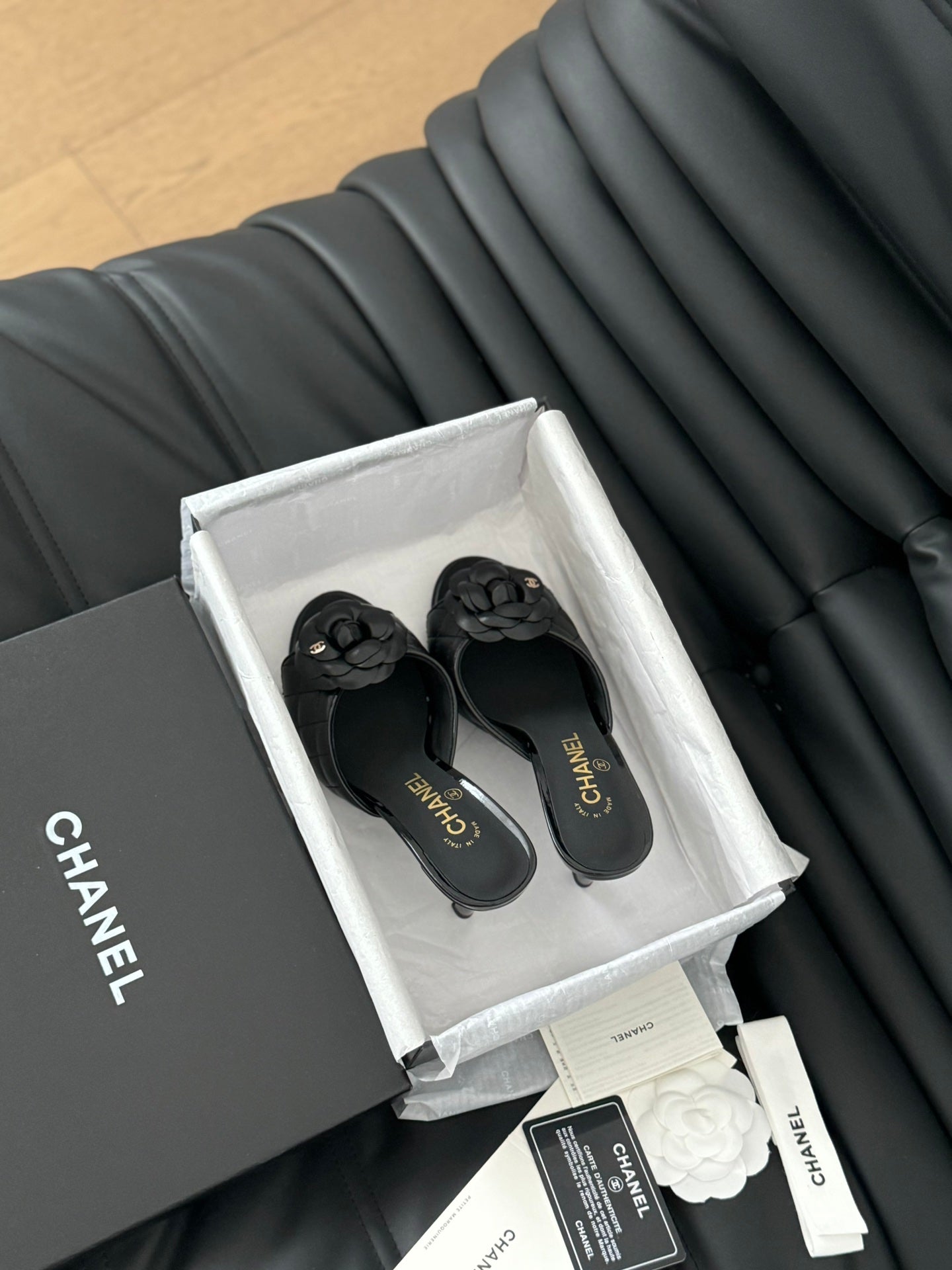 CNL 24SS camellia high heel slippers 0724042708