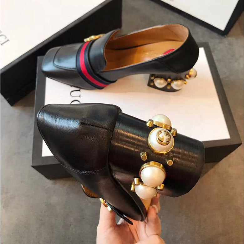 G Classic pearl heel loafers 1824070204