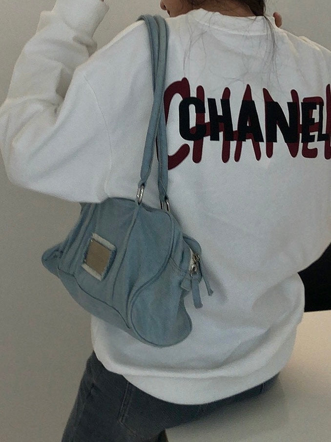 Overlapping letter logo print sweatshirt XC0823101908