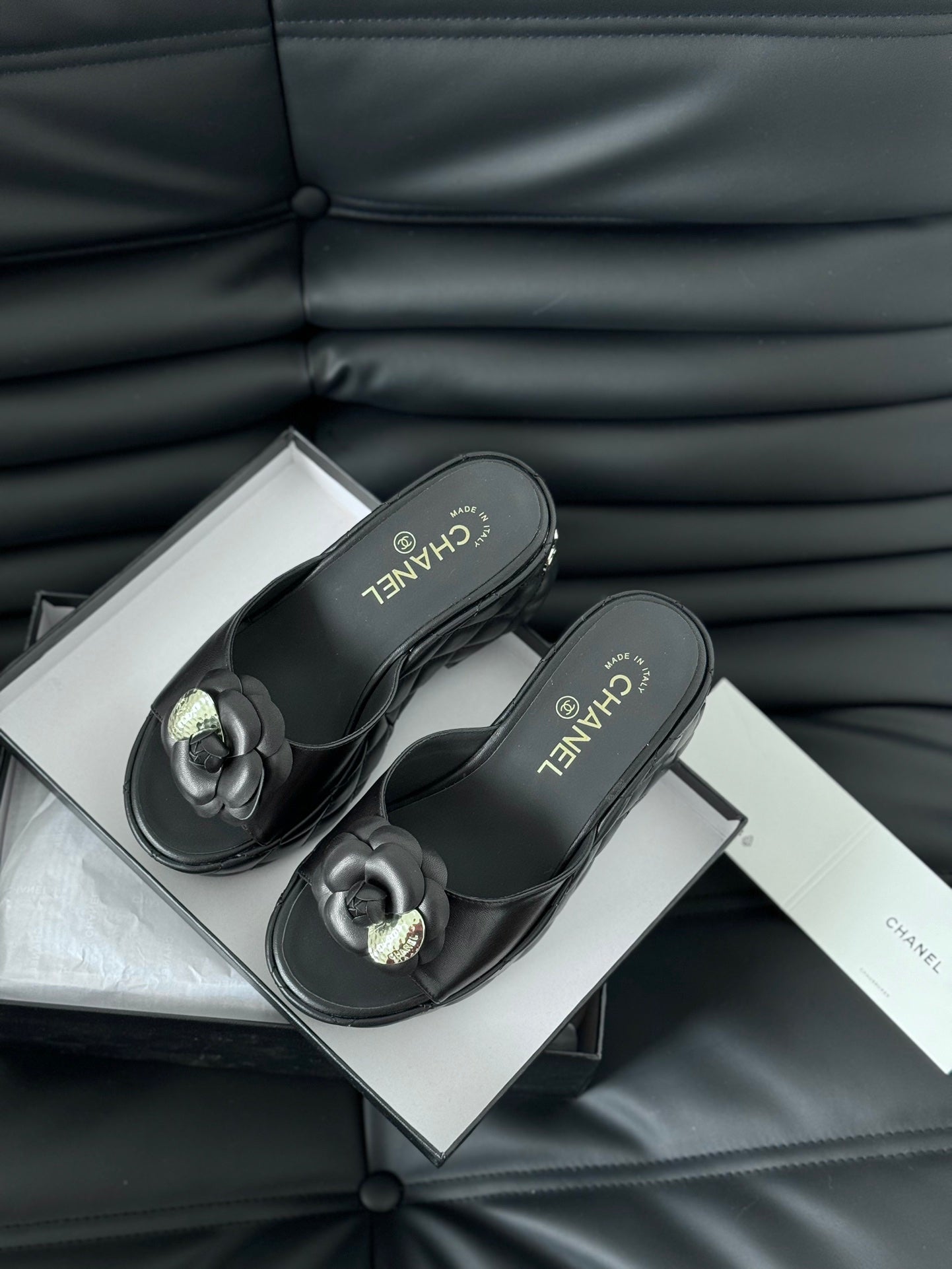 CNL 24SS camellia platform slippers 0724042709