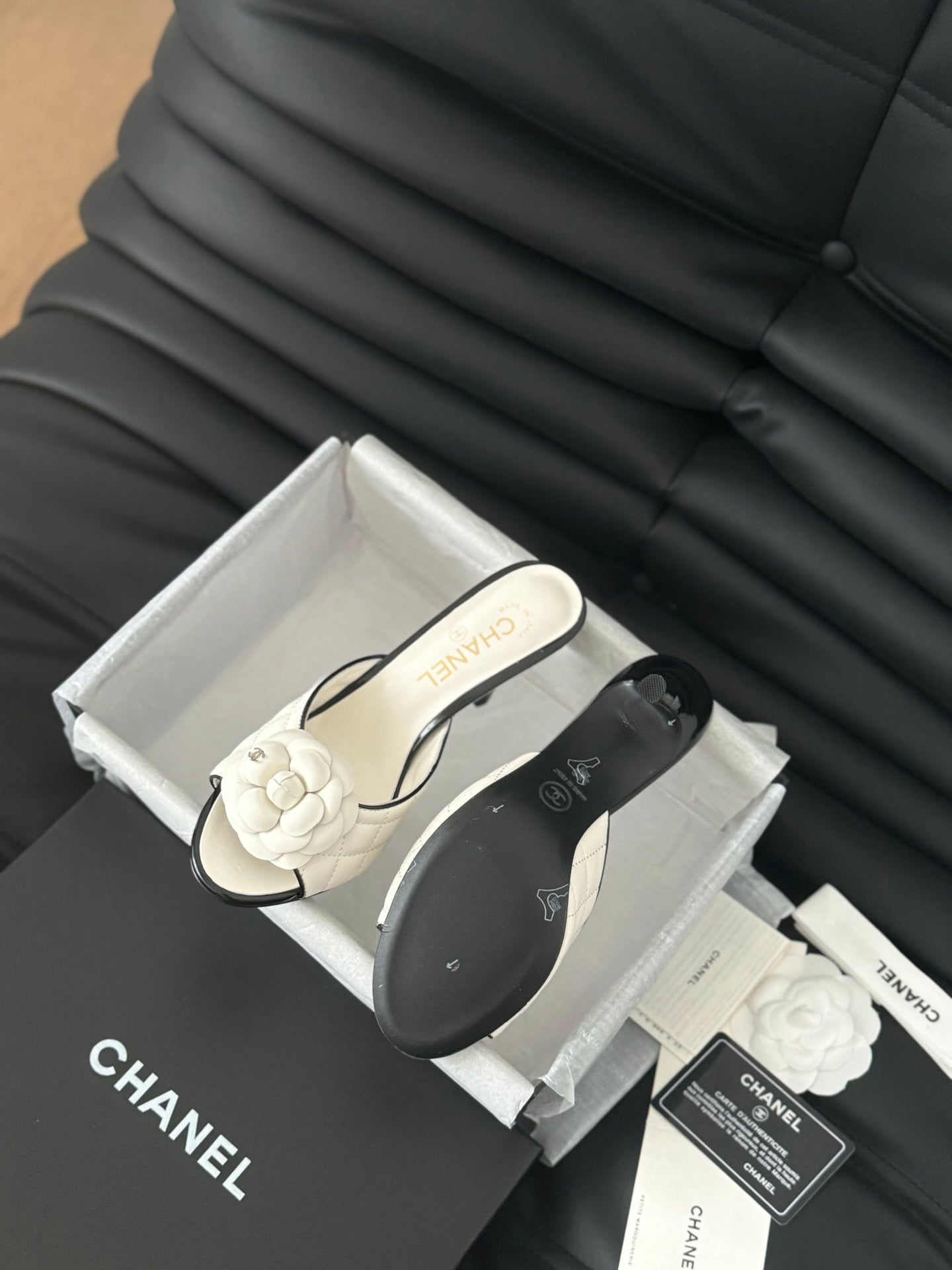 CNL 24SS camellia high heel slippers 0724042708