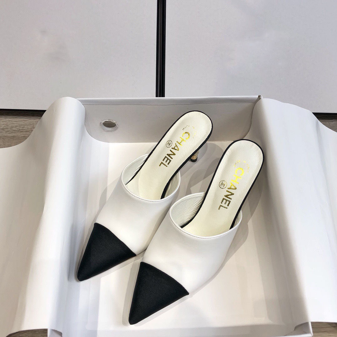 Elegent Logo Black and White Women's High Heeled