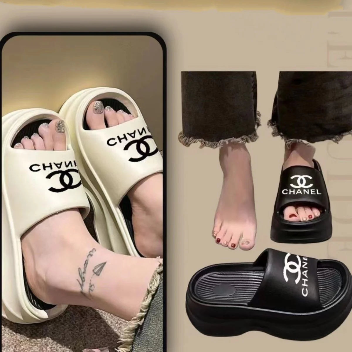 Summer Non-slip EVA Increased Thick Bottom Fashion One-word 1024052109