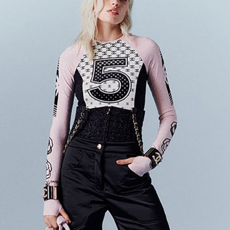 Fashion printed long sleeved swimsuit PD10060657