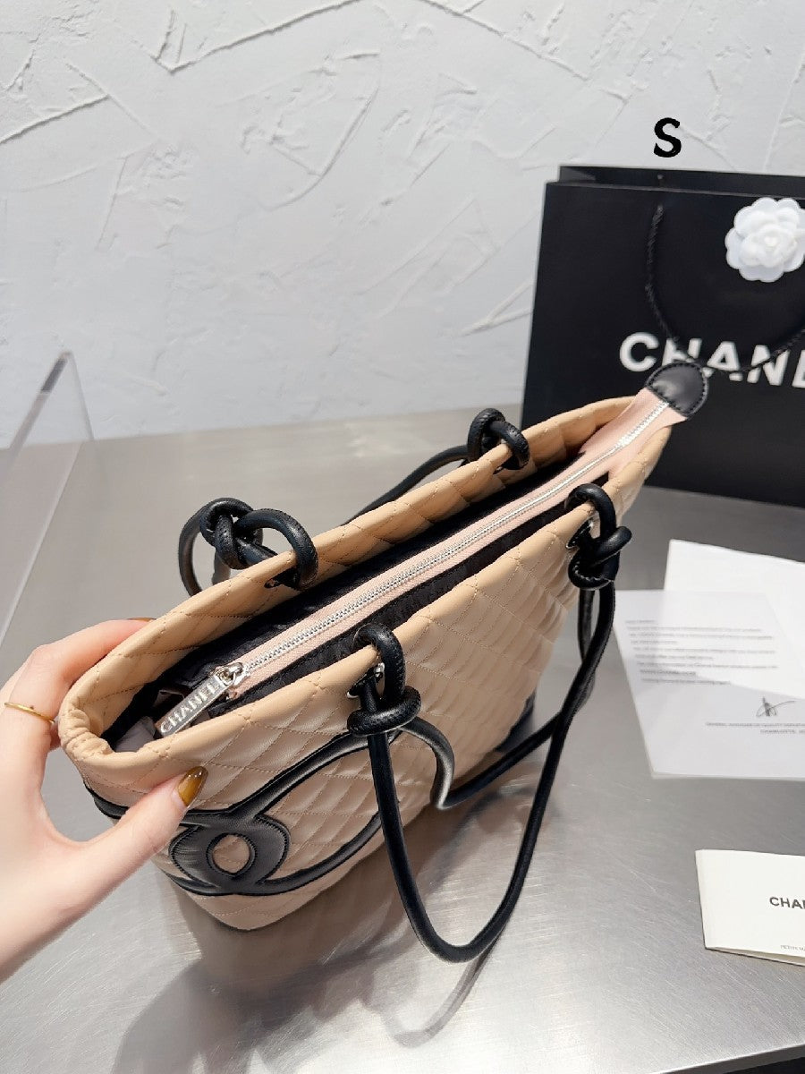 4-color leather shopping bag