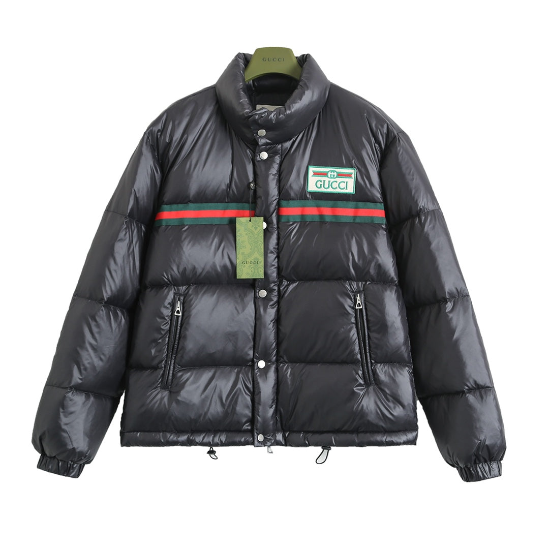 Classic logo red and green web down jacket XC0823102305
