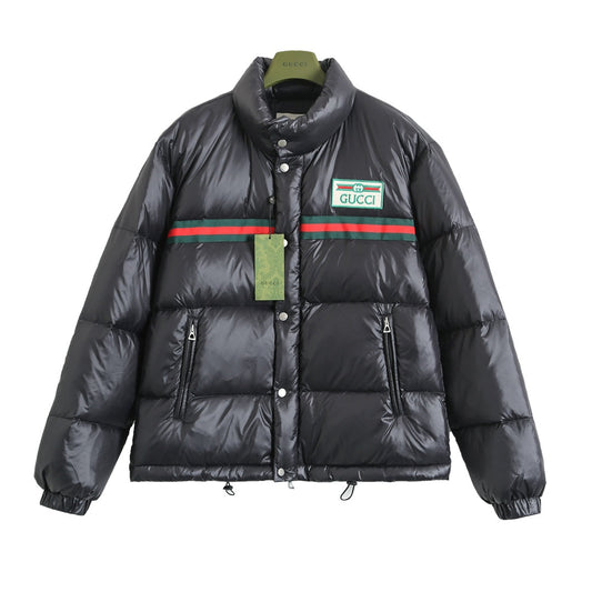 Classic logo red and green web down jacket XC0823102305