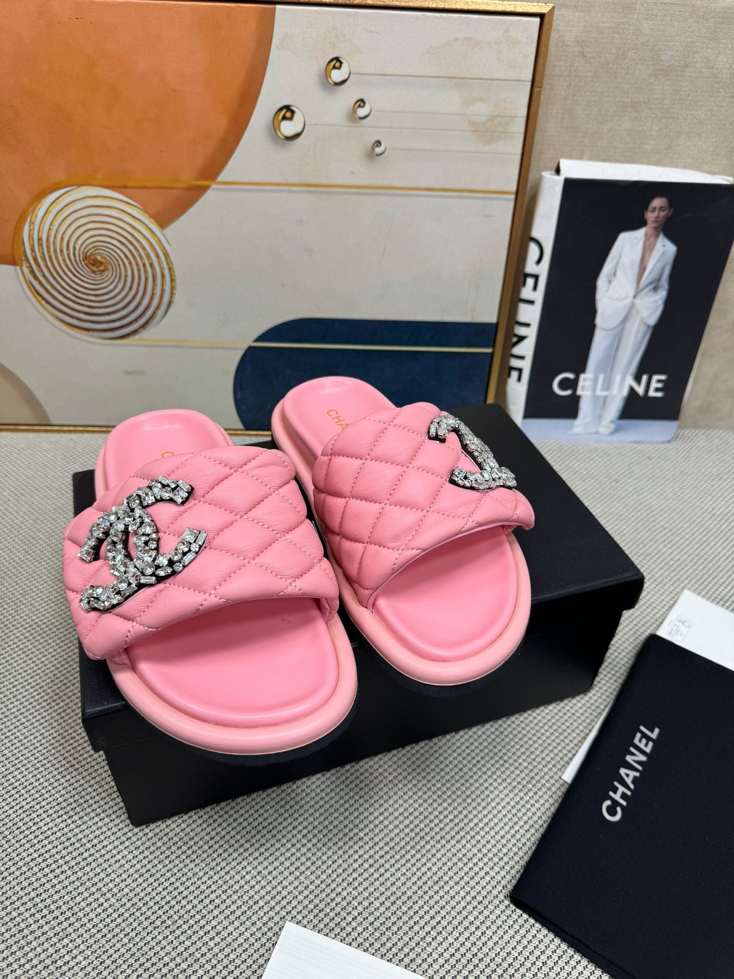 CNL dopamine color thick-soled Velcro women's slippers 0724042705