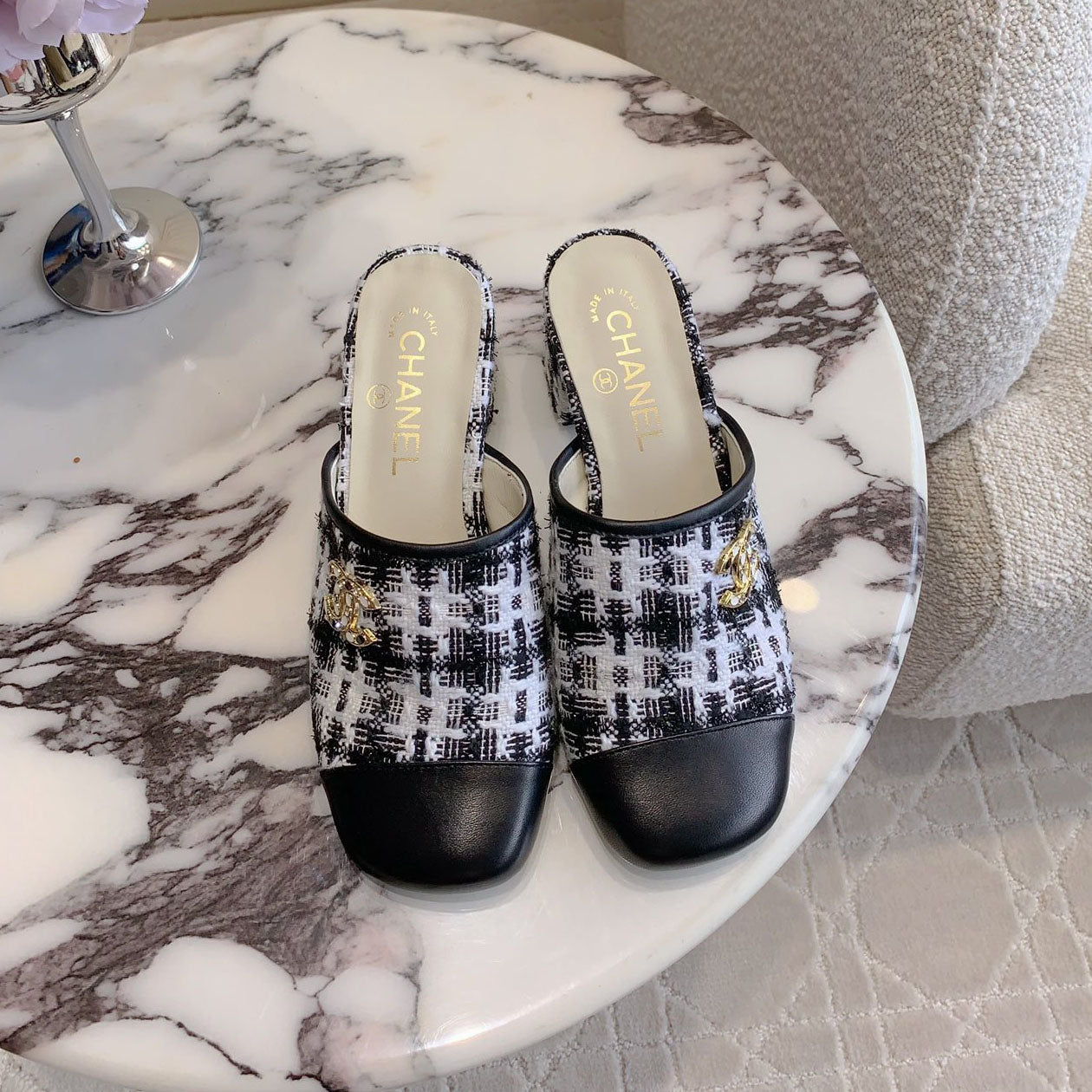 CHA High heel mule slippers (Heel 5.5/2.5CM) 1825022815