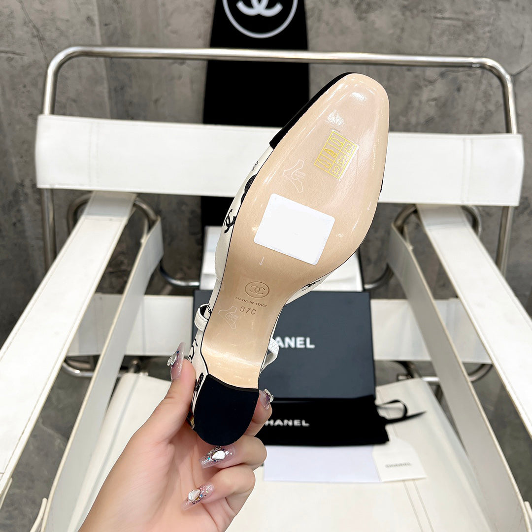 Camellia Print Stylish Classic Heeled Sandals XC1623072801