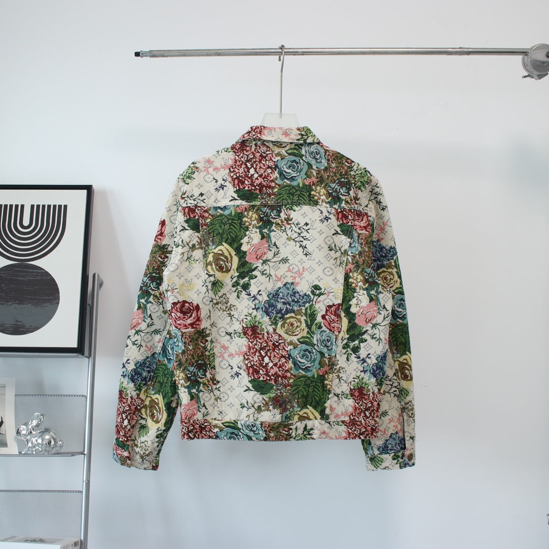 Botanical and floral jacquard all-over printed jacket XC0823102705