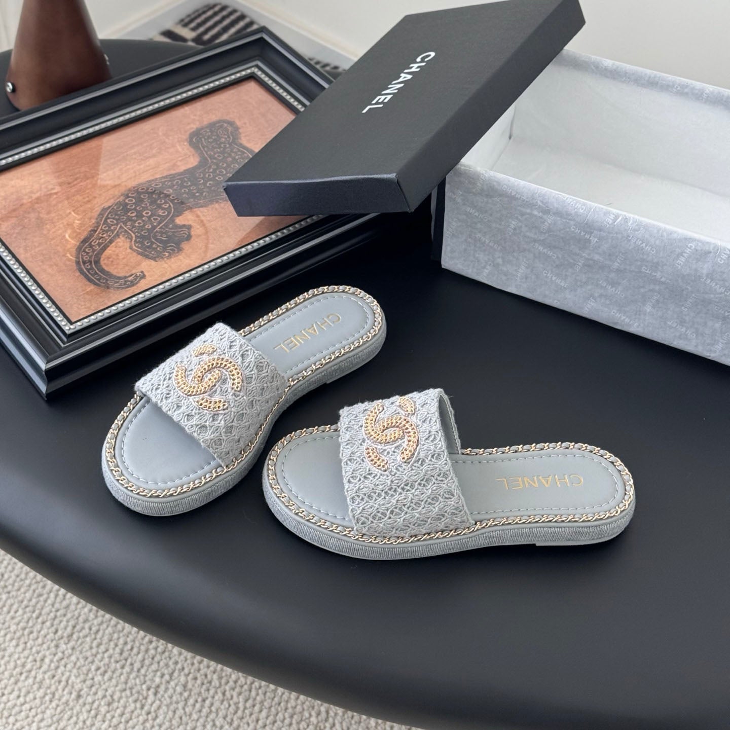 CNL women's platform chain double C slide sandal 1825042902