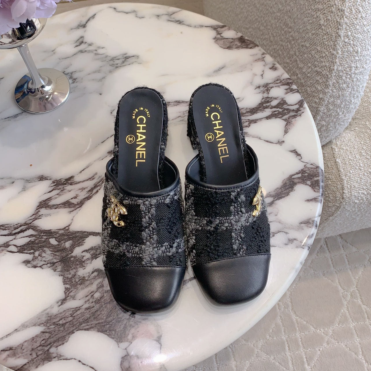 CHA High heel mule slippers (Heel 5.5/2.5CM) 1825022815