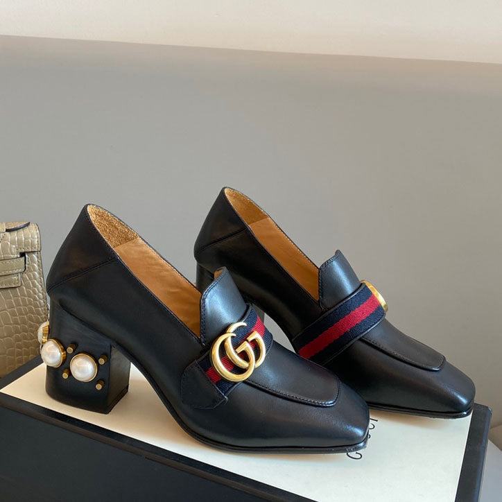 G Classic pearl heel loafers 1824070204