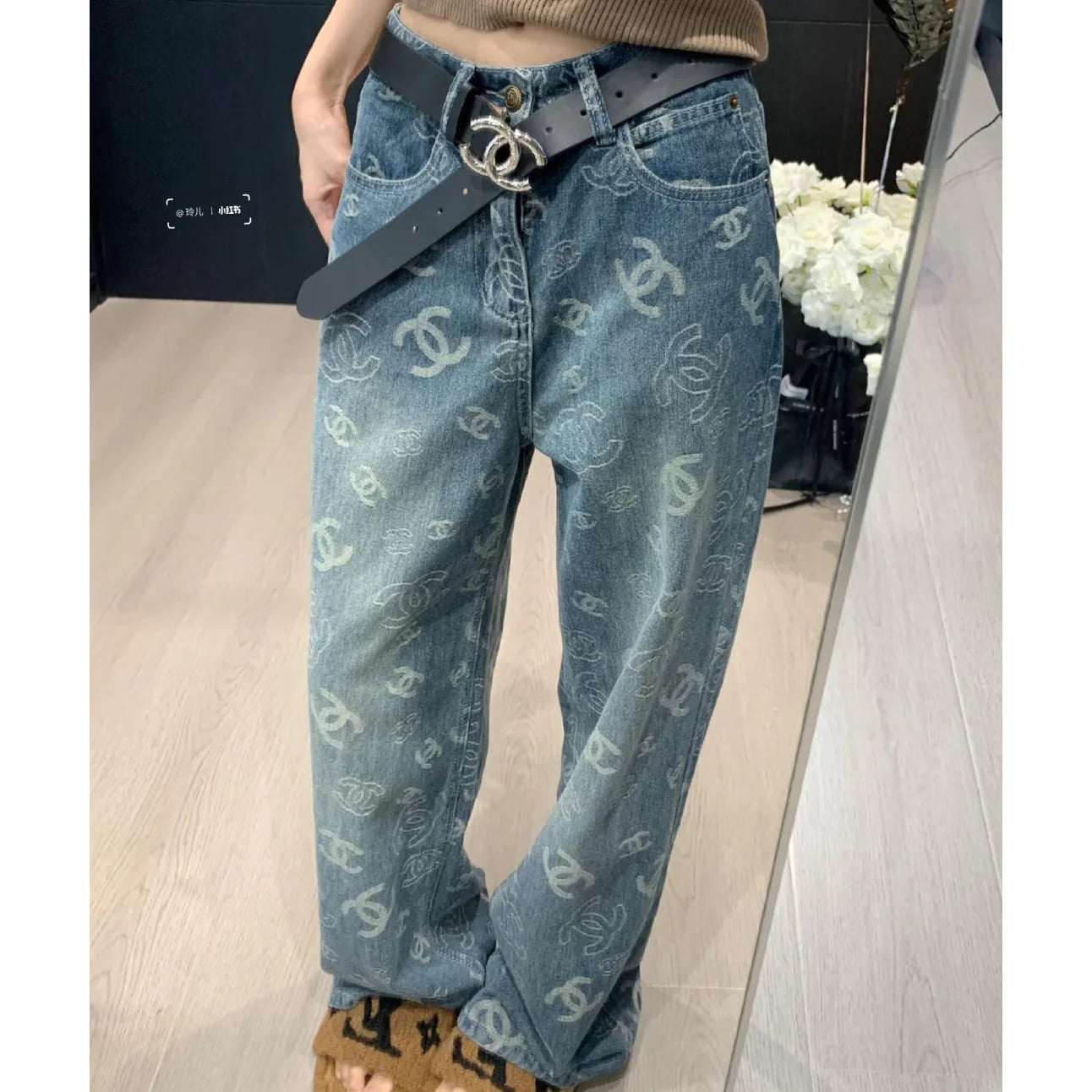 CHA New Versatile Printed Casual Jeans for Women 1025042102