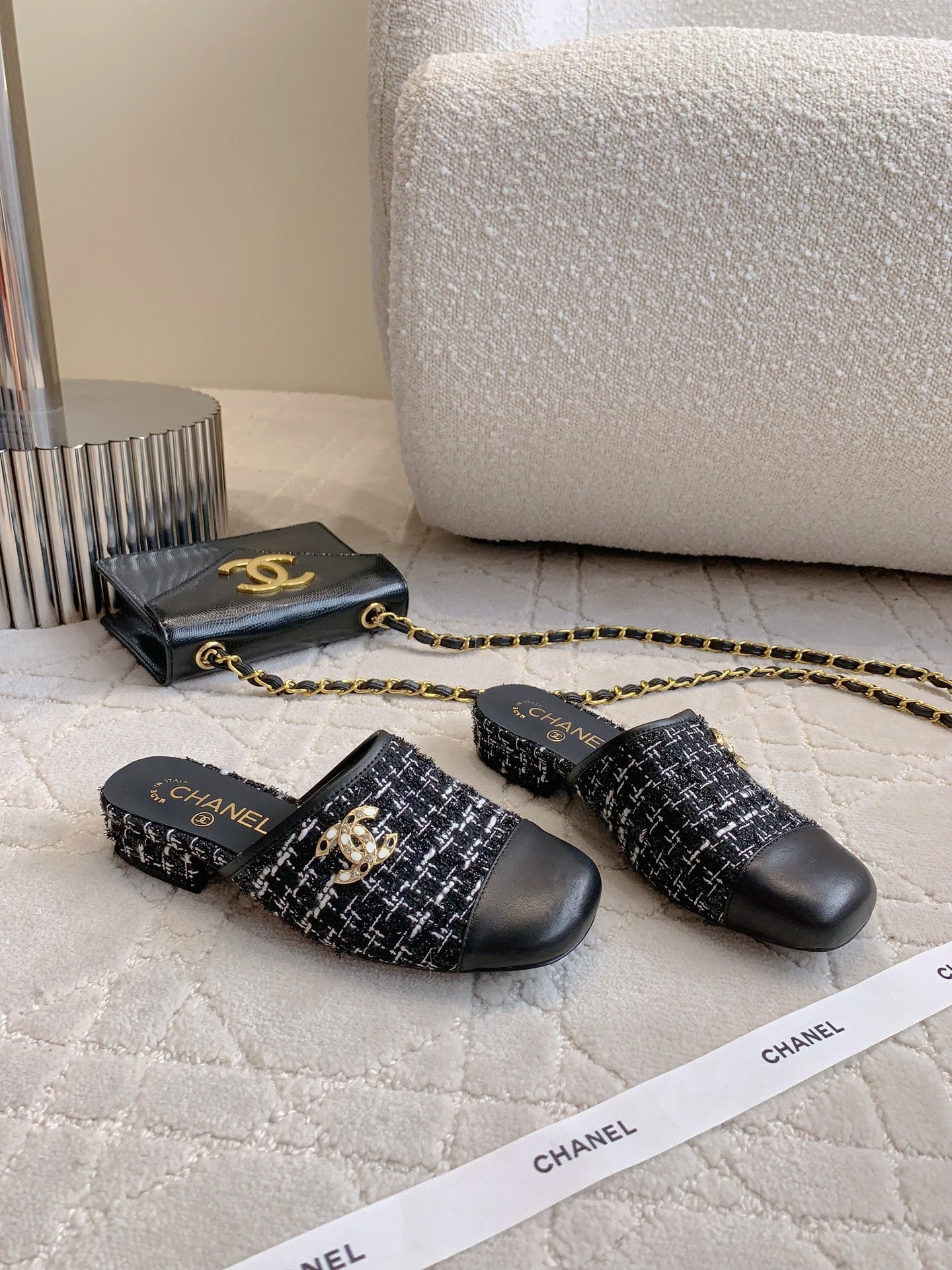 CHA High heel mule slippers (Heel 5.5/2.5CM) 1825022815