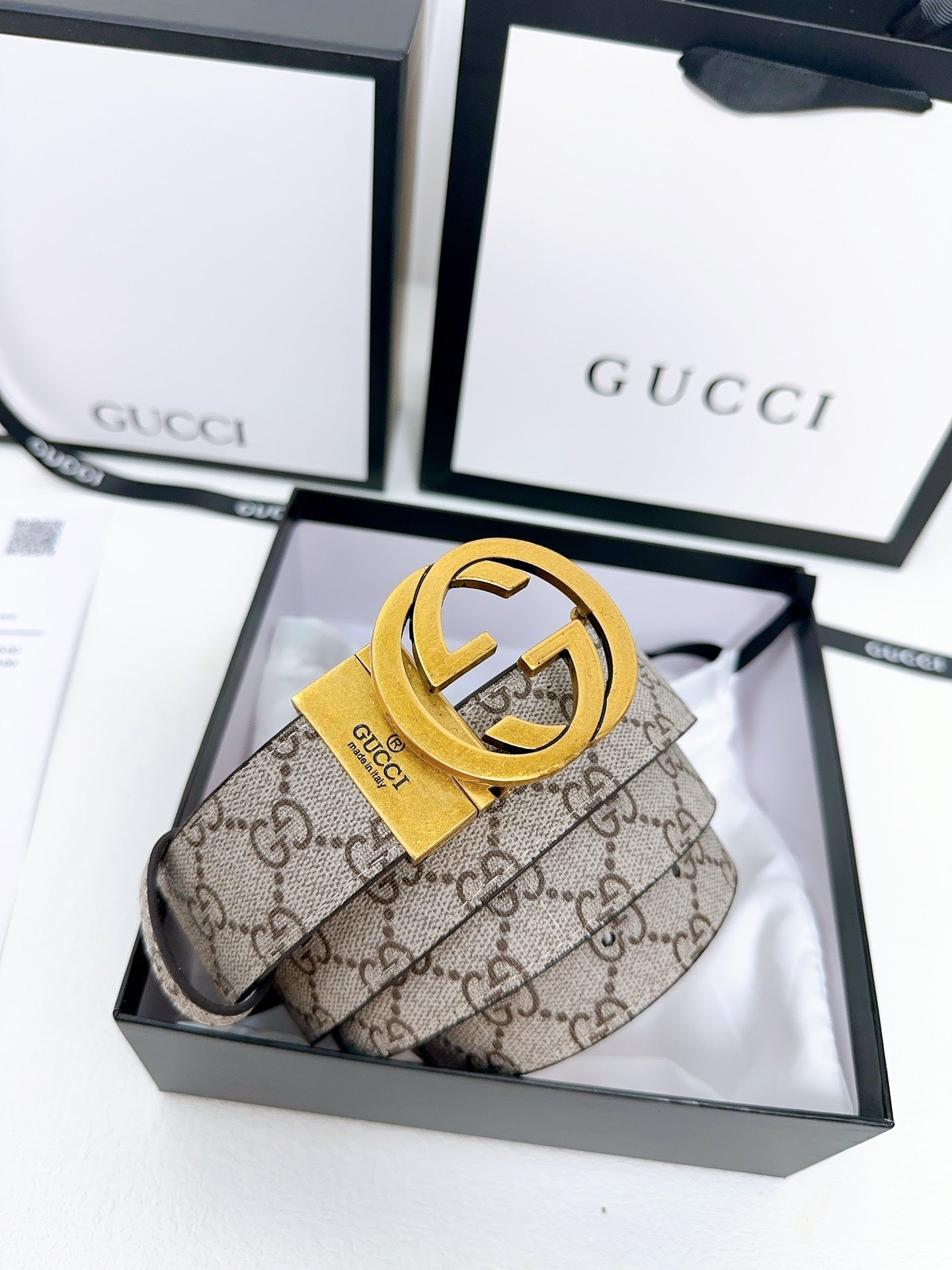 Presbyopic Bronze Double G Belt XC0823101303