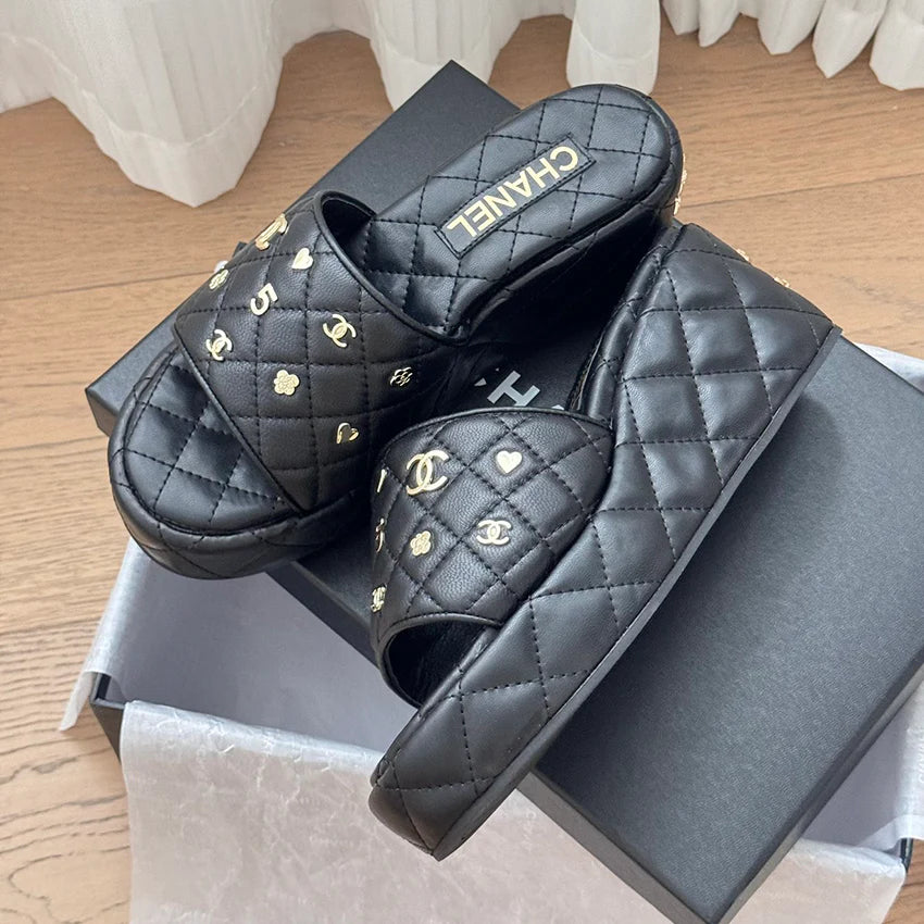 Luxury plaid versatile thick sole slope and cool mop 1024070911