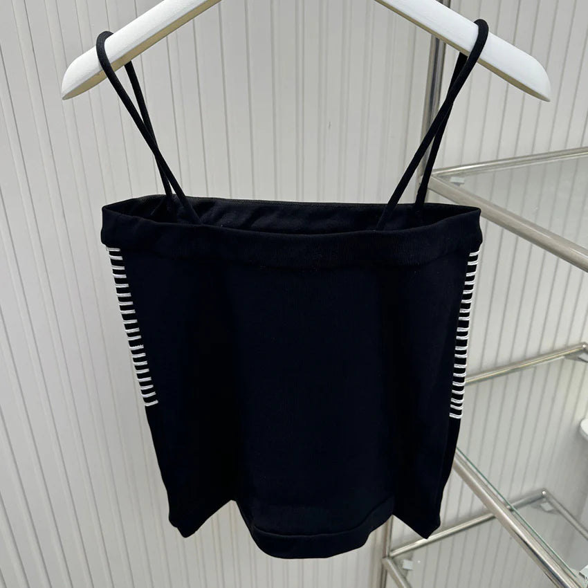 Stylish ribbed cotton knit suspender belt 1024052712