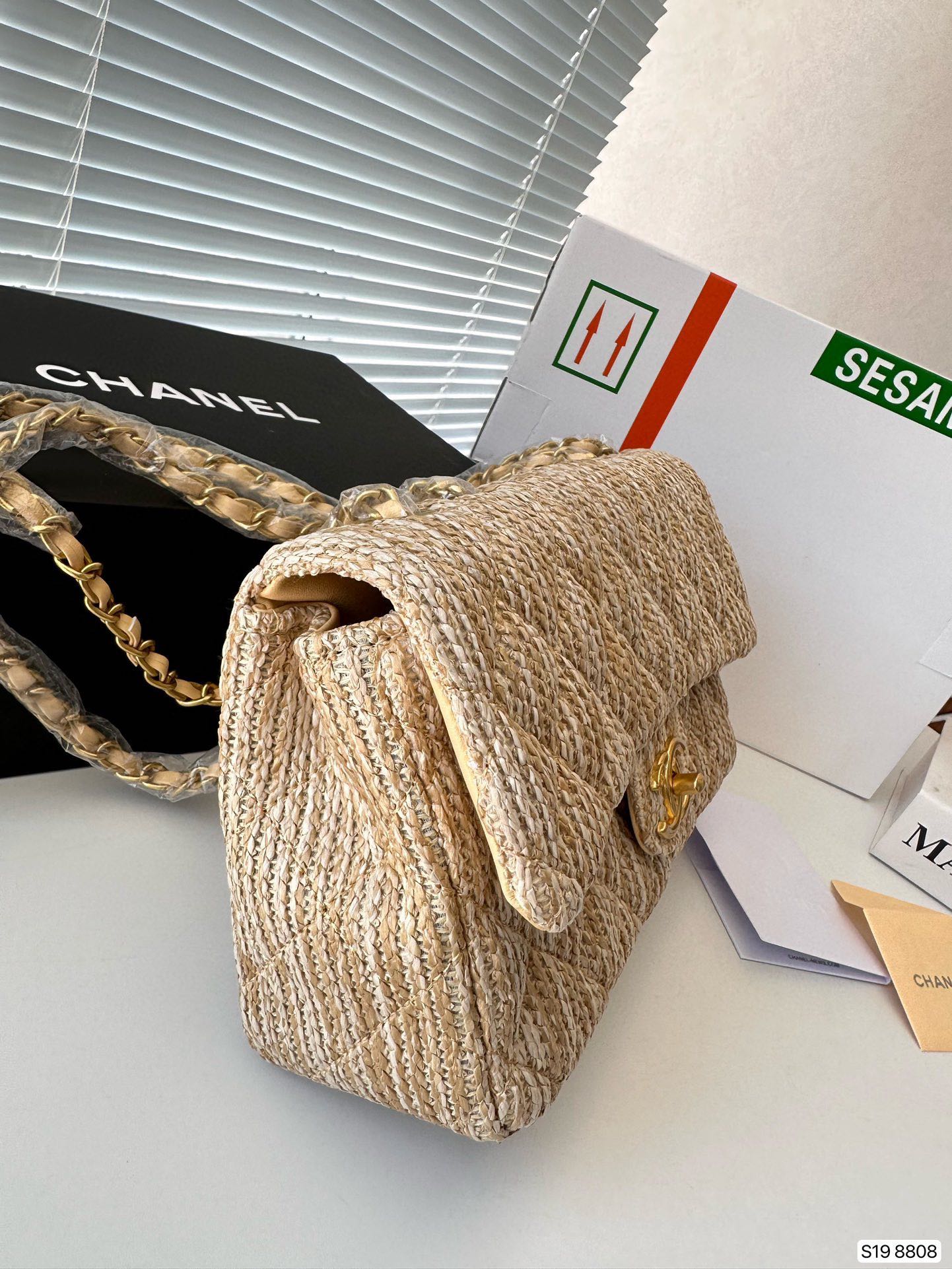 CNL summer woven rhombus bag 0724041125