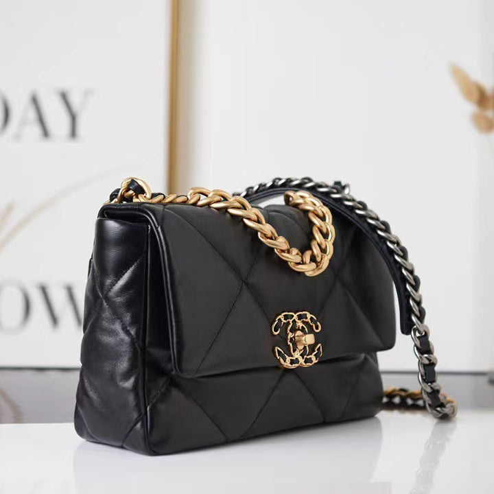 Handbag With Gold&Silver-toned Hardware