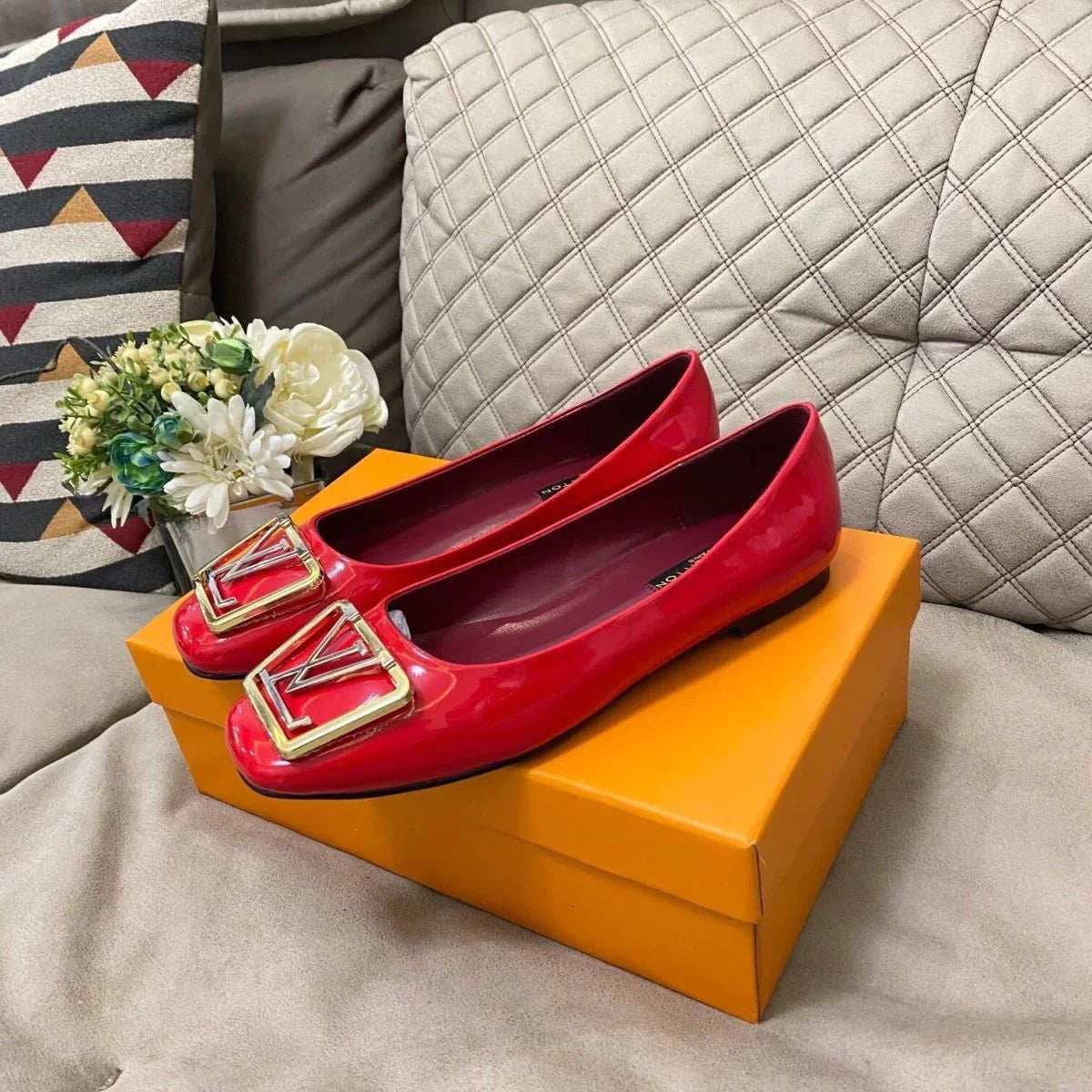 Low-top Shallow-top Square Toe Shoes Women's All-match shoesPD052024011706