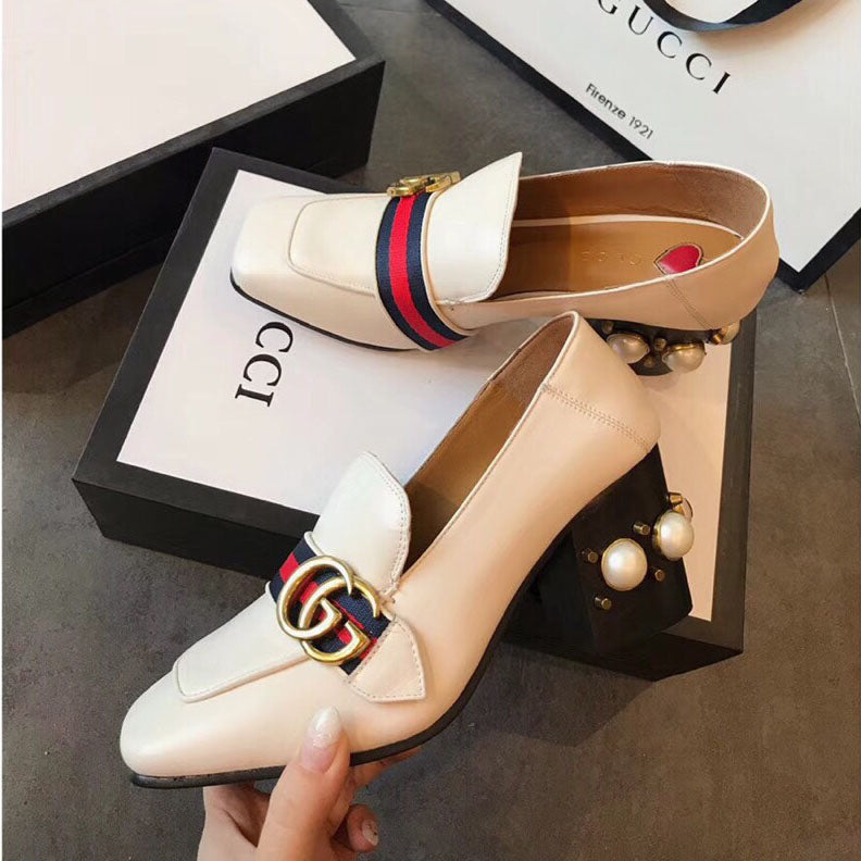 G Classic pearl heel loafers 1824070204