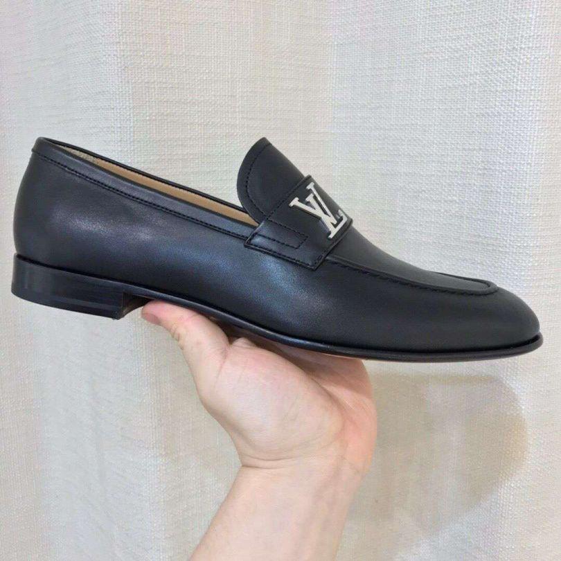 Luxury Black Letter Slip On Loafers