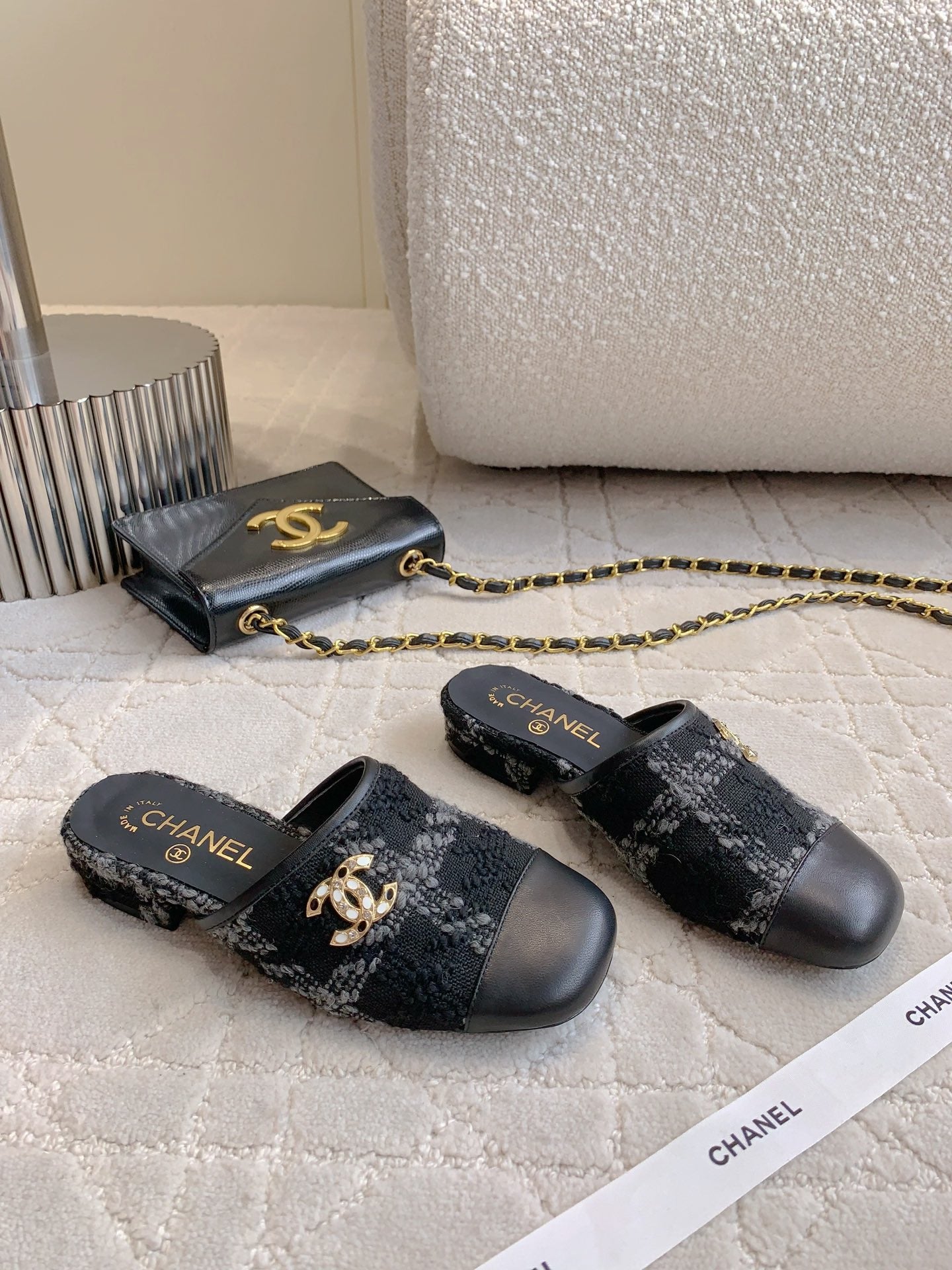 CHA High heel mule slippers (Heel 5.5/2.5CM) 1825022815