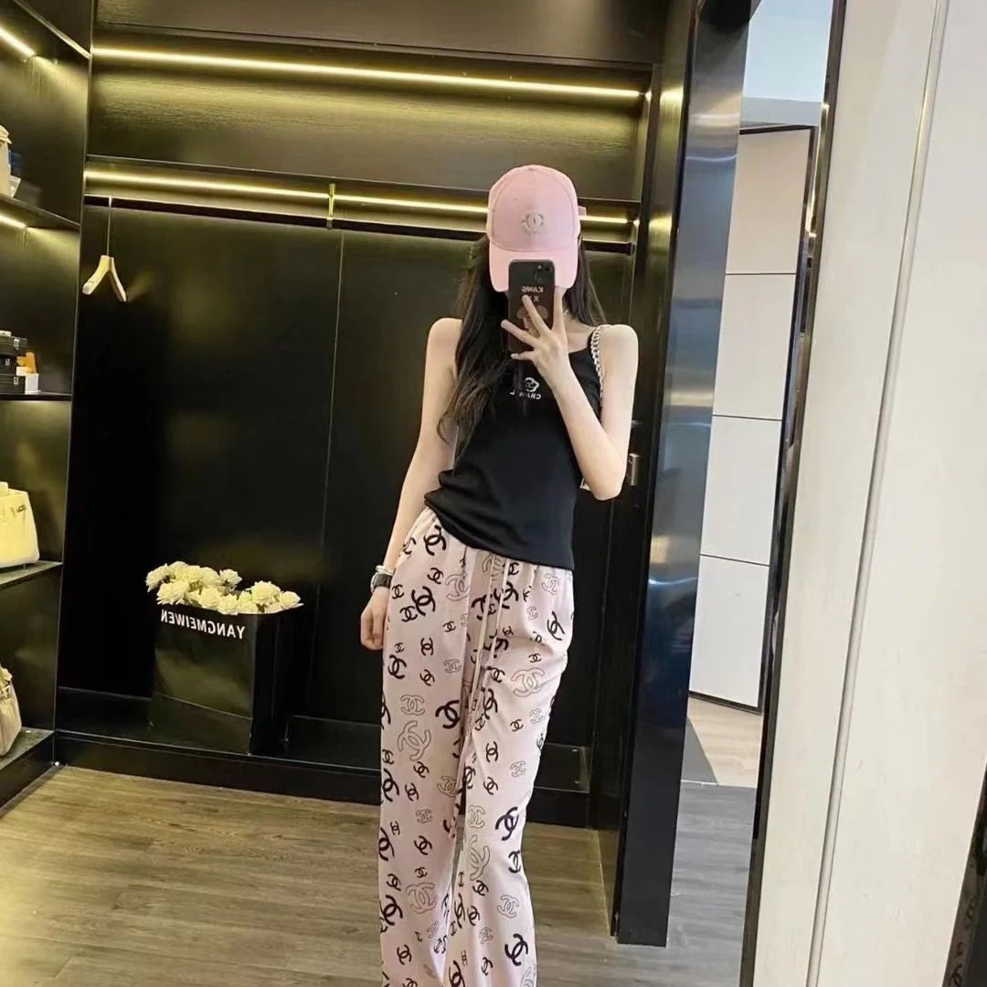 Luxury Fashion Printed Casual Wide Leg Pants 1024062113