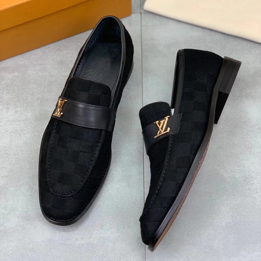 High-end handmade luxury logo men's classic leather shoes