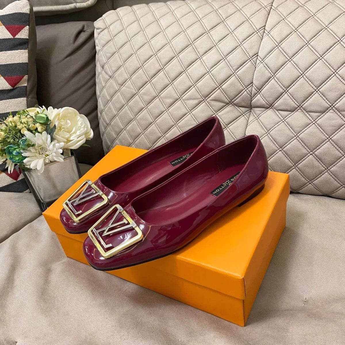 Low-top Shallow-top Square Toe Shoes Women's All-match shoesPD052024011706