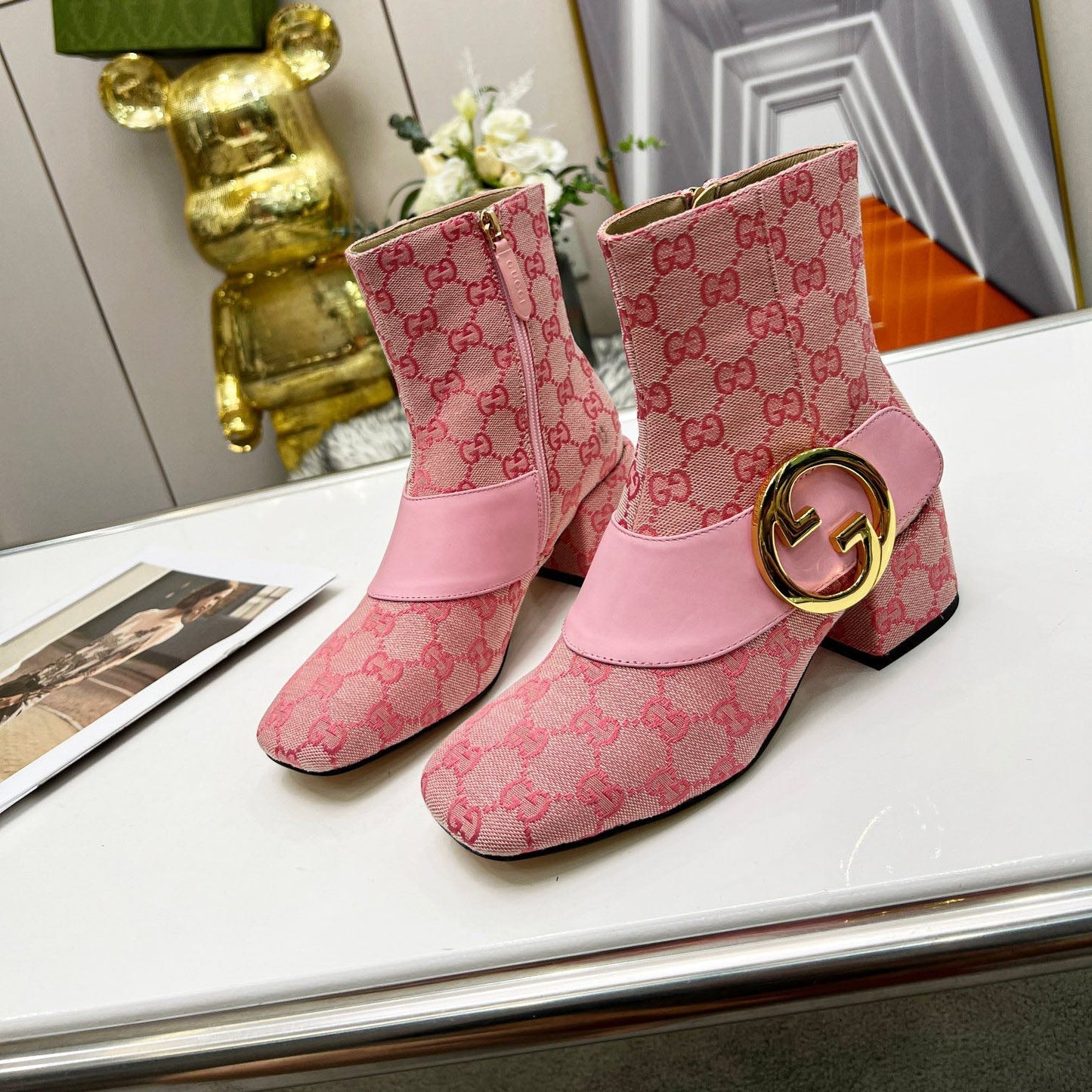 New chunky heel nude boots fashion boots