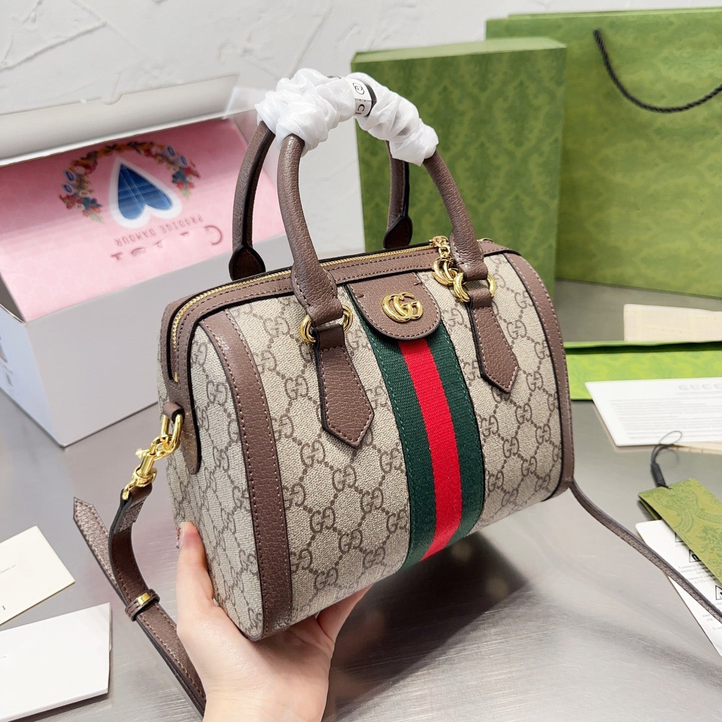 Leather Version Boston Bucket Bag XC16060402