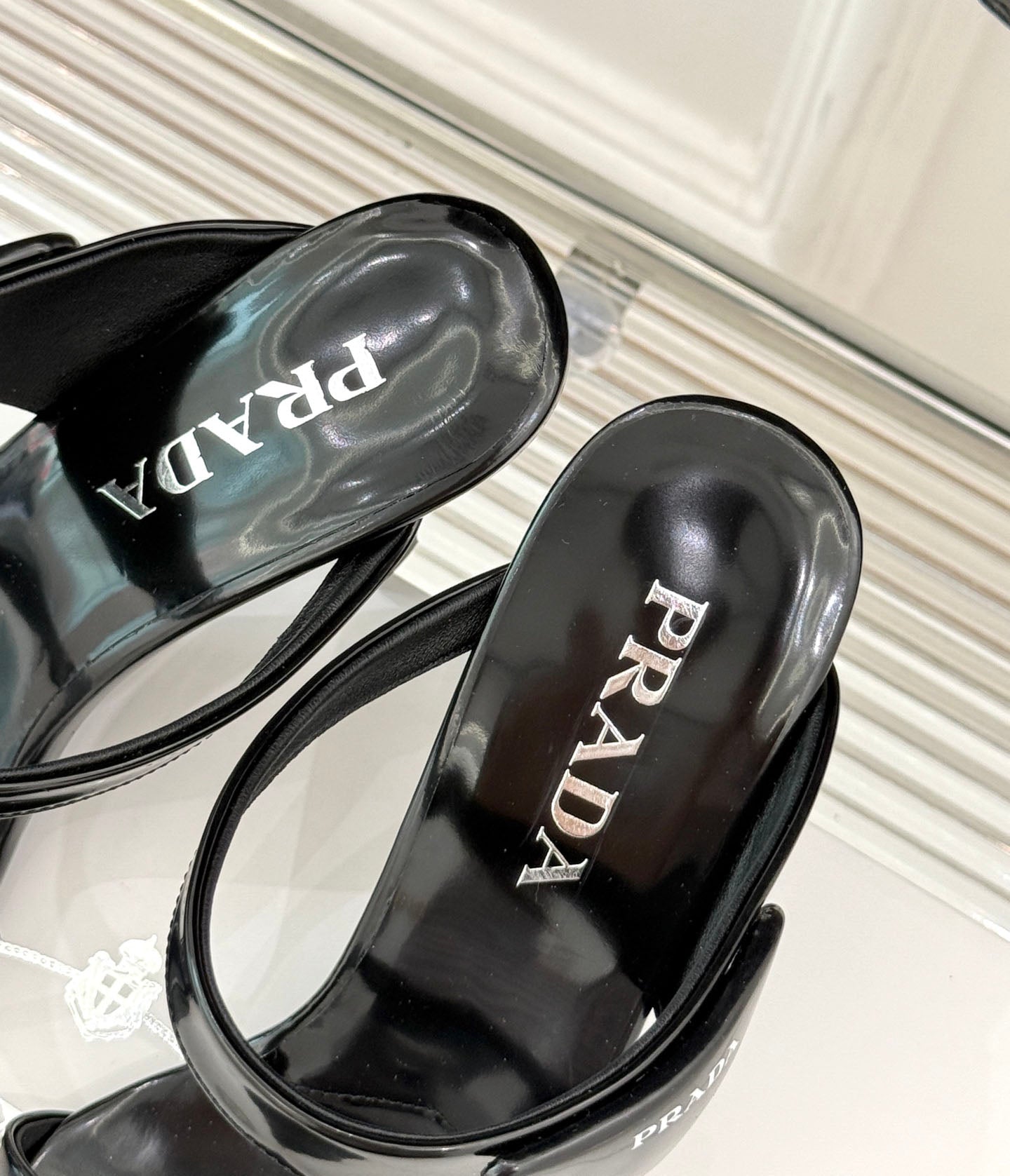 PR Triangle logo pointed toe sandals 1825061002