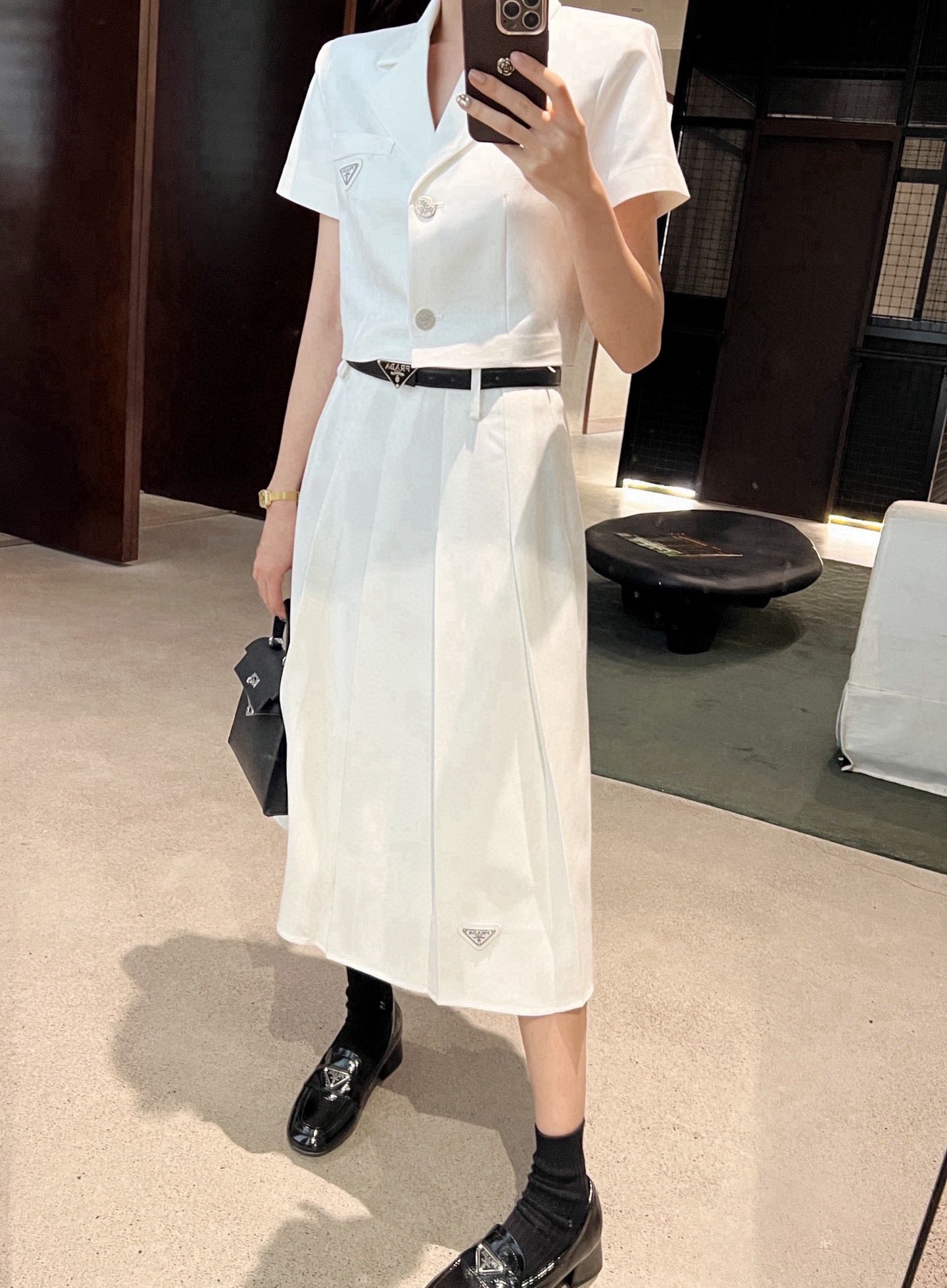 PR Suit style short jacket with high waist skirt suit 1825052001